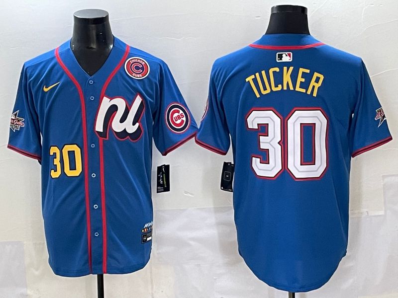 Men 2025 Chicago Cubs #30 Tucker Blue All star Nike MLB Jersey style 6